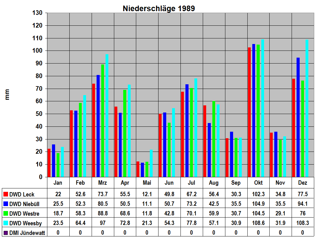 Niederschl�ge 1989