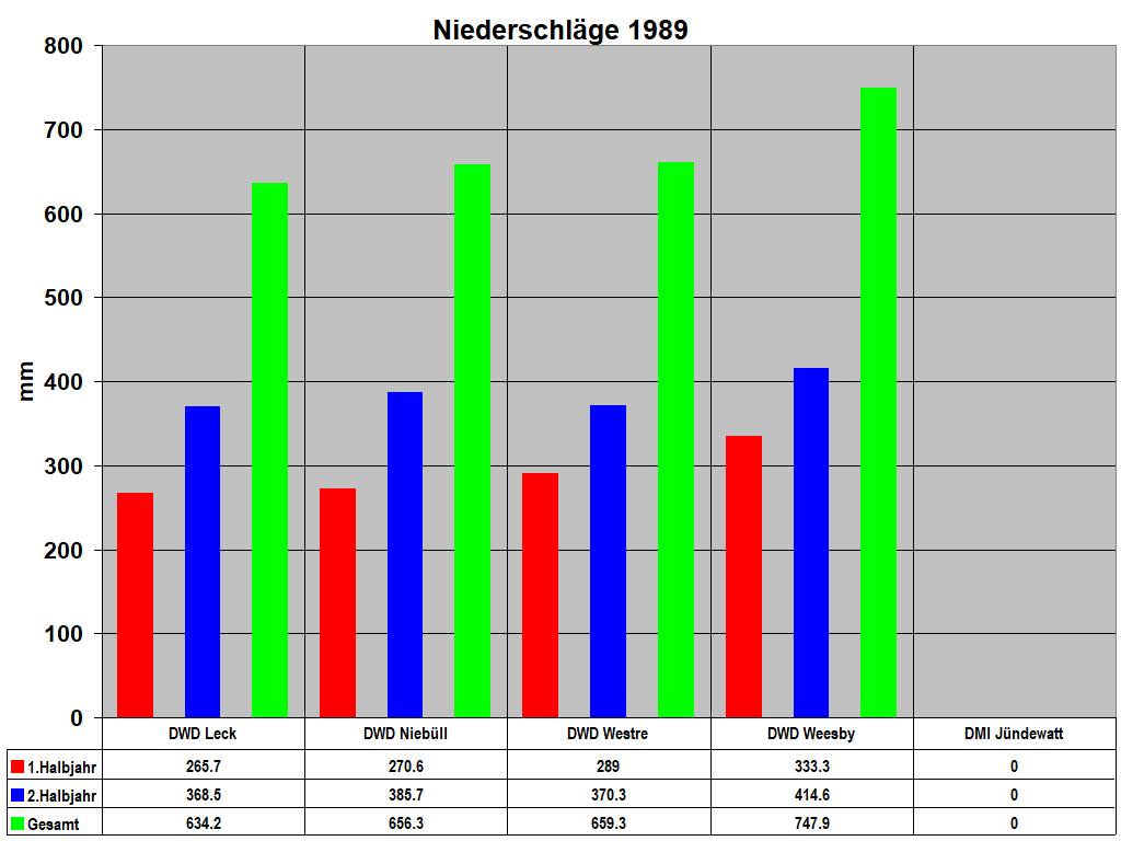 Niederschl�ge 1989