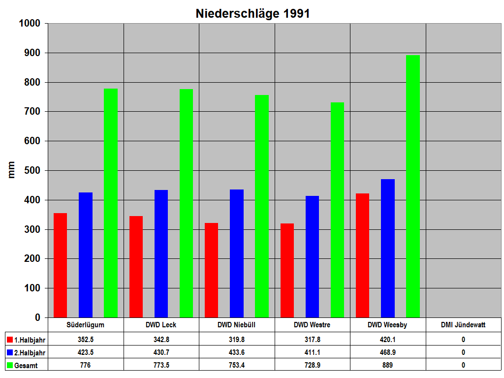 Niederschl�ge 1991
