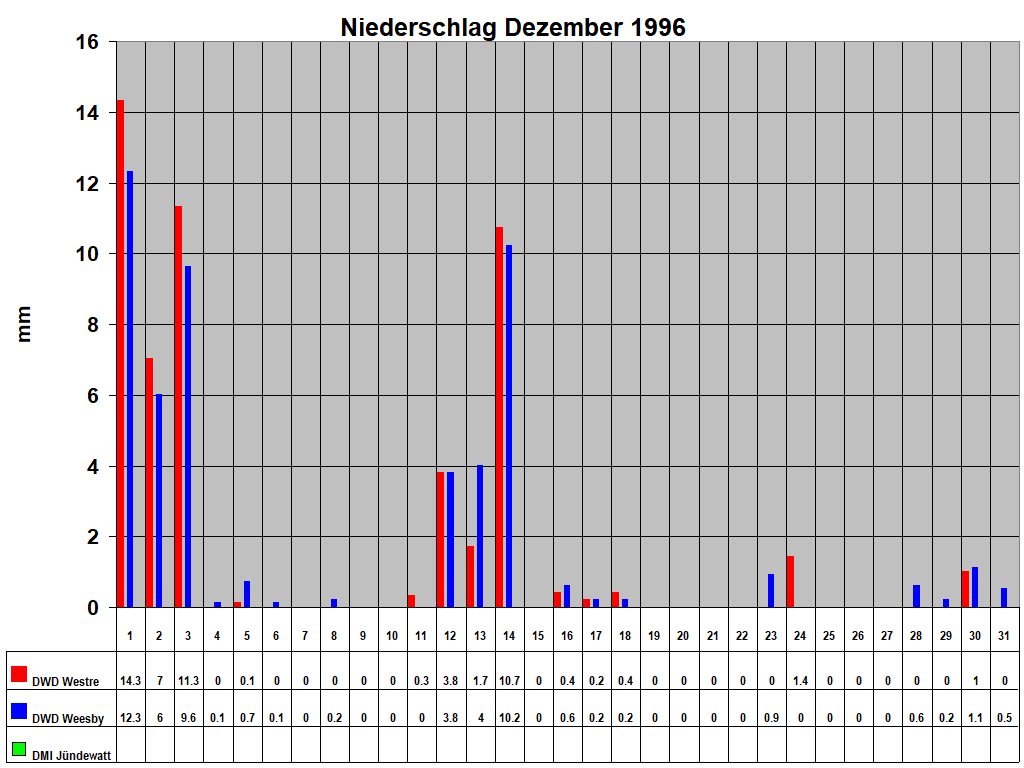 Niederschlag Dezember 1996