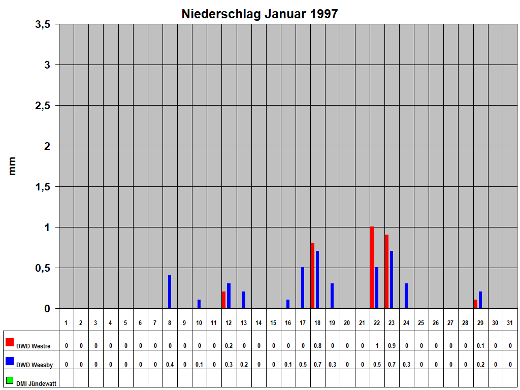 Niederschlag Januar 1997