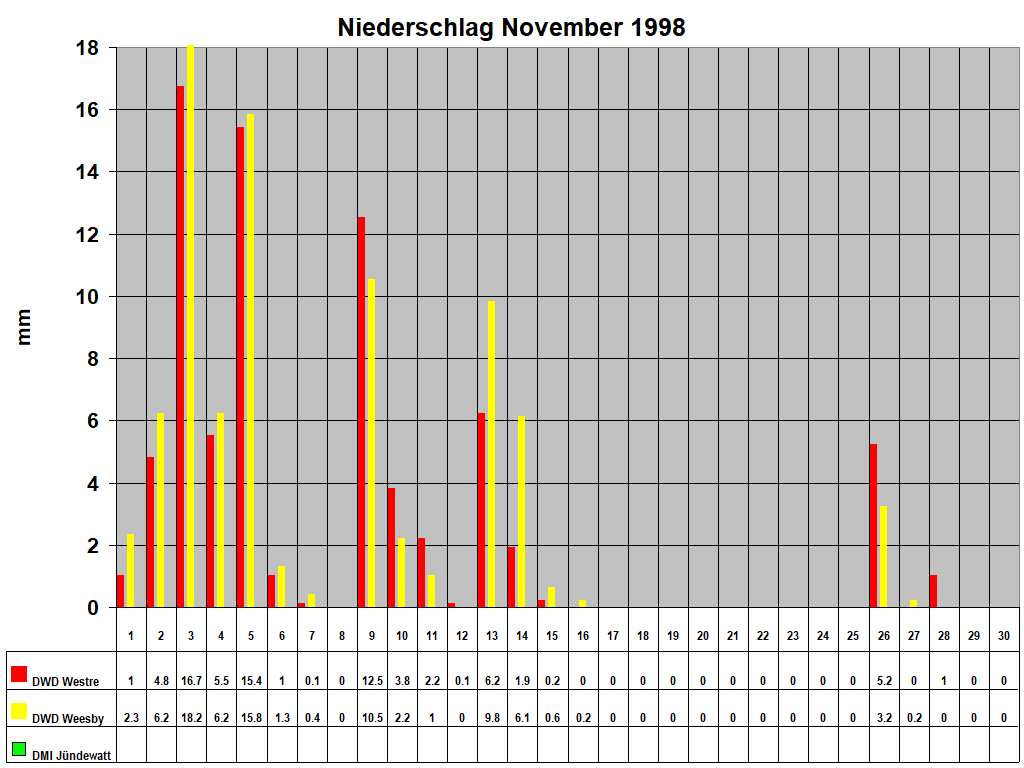 Niederschlag November 1998