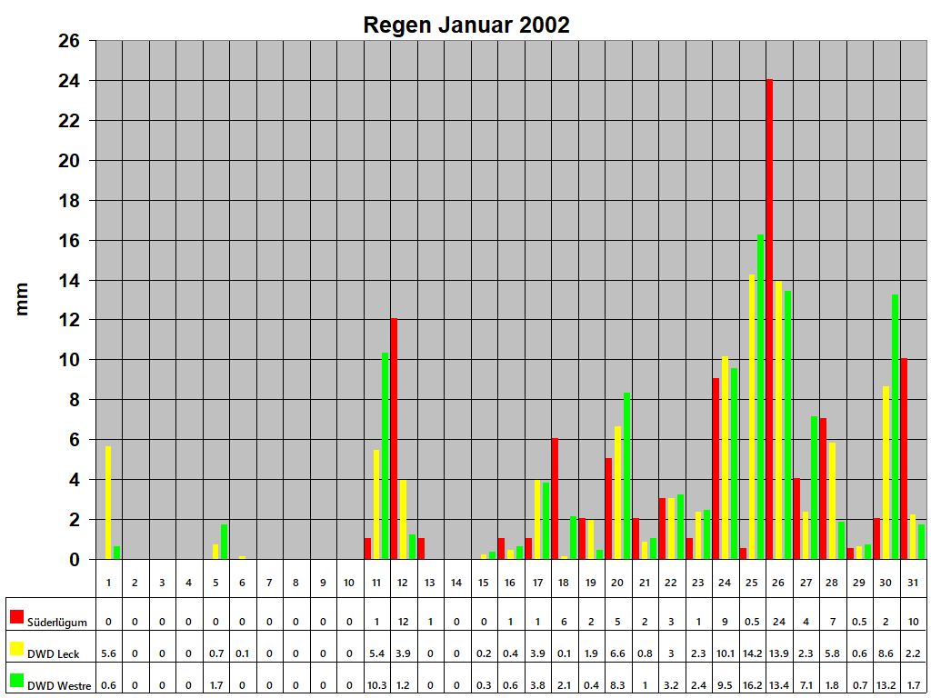 Regen Januar 2002