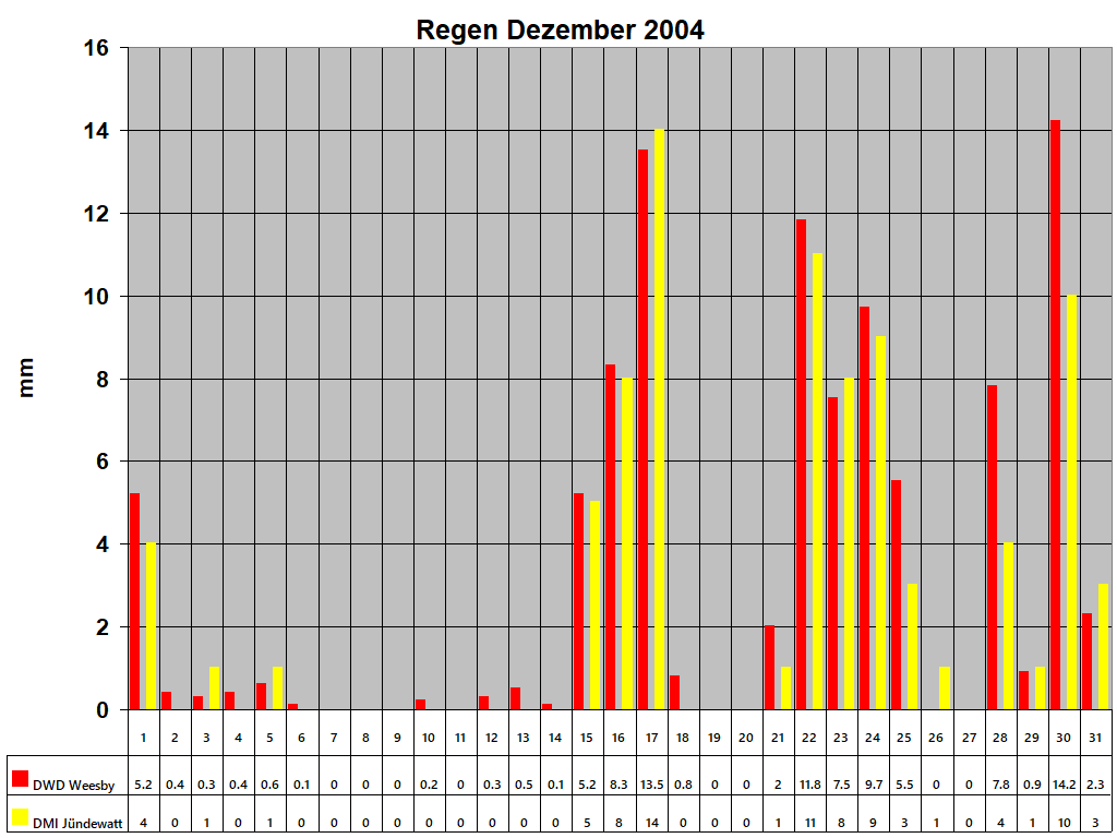 Regen Dezember 2004