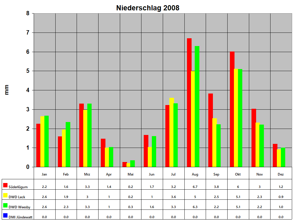 Niederschlag 2008