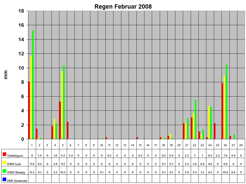 Regen Februar 2008