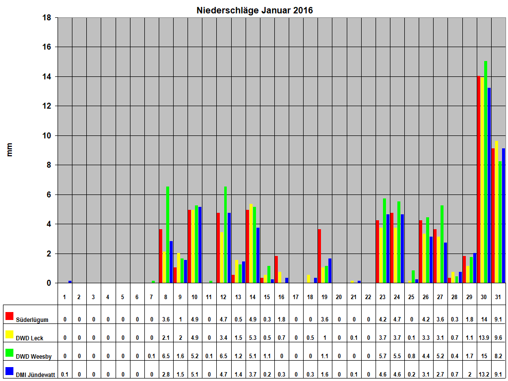 Niederschlge Januar 2016